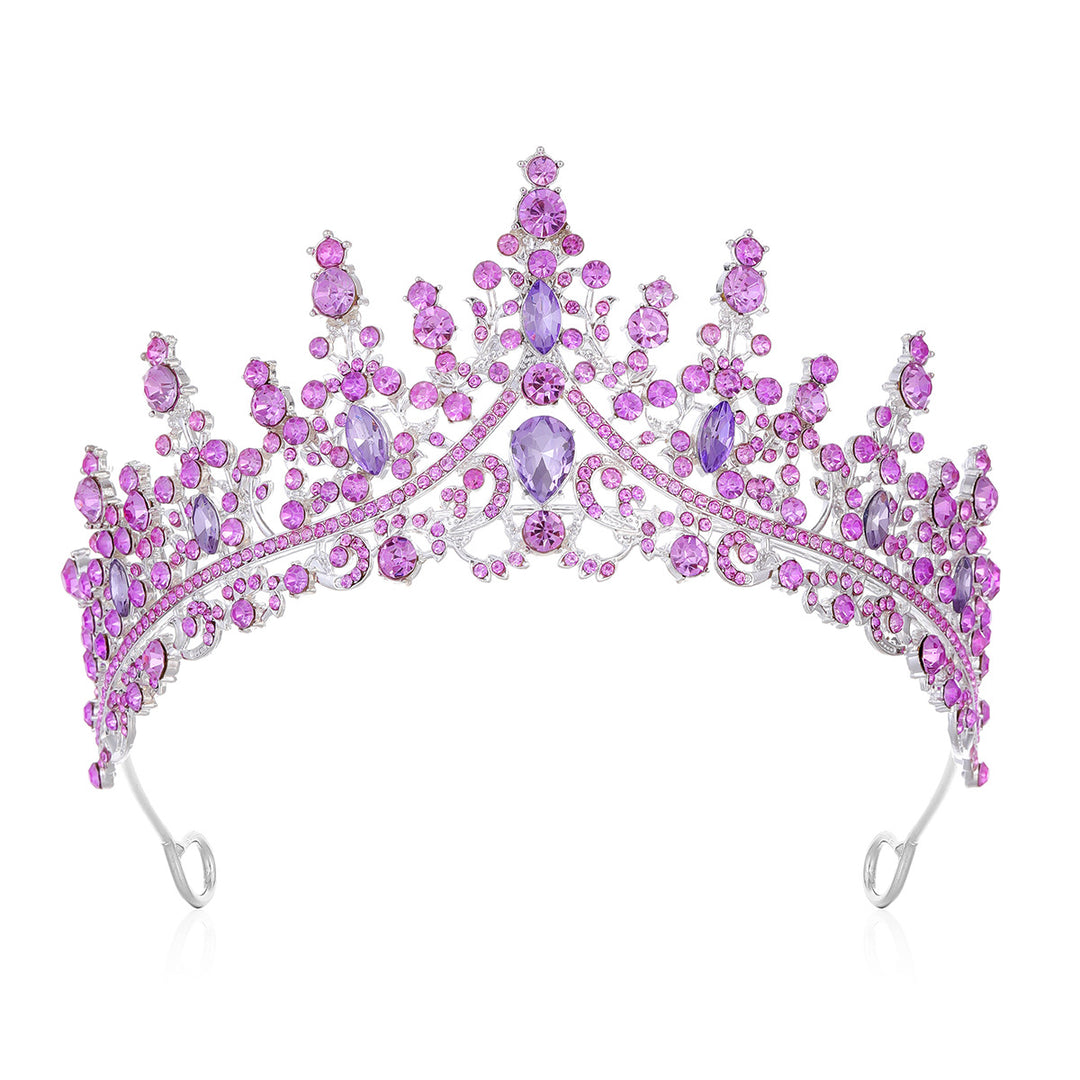 Ladies Rhinestone Tiara with Sparkling Gemstones Bowlift