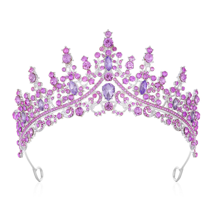 Ladies Rhinestone Tiara with Sparkling Gemstones Bowlift