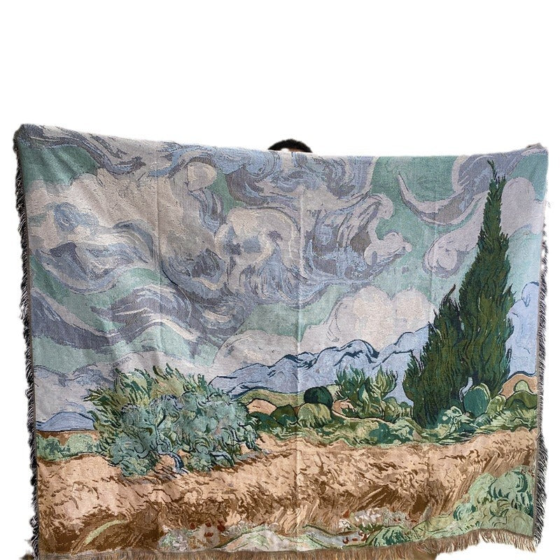 Artistic Landscape Tapestry Throw