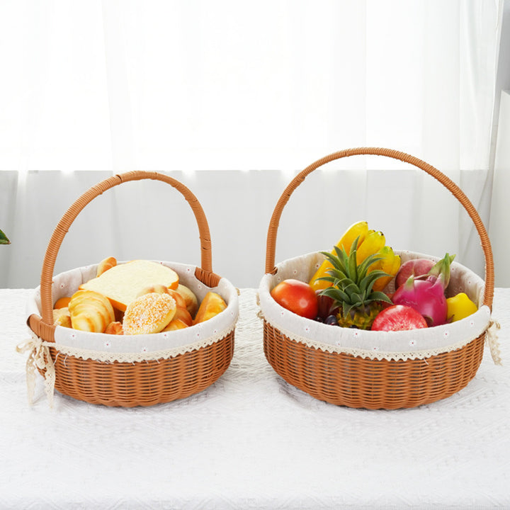 Decorative Round Woven Basket Bowlift
