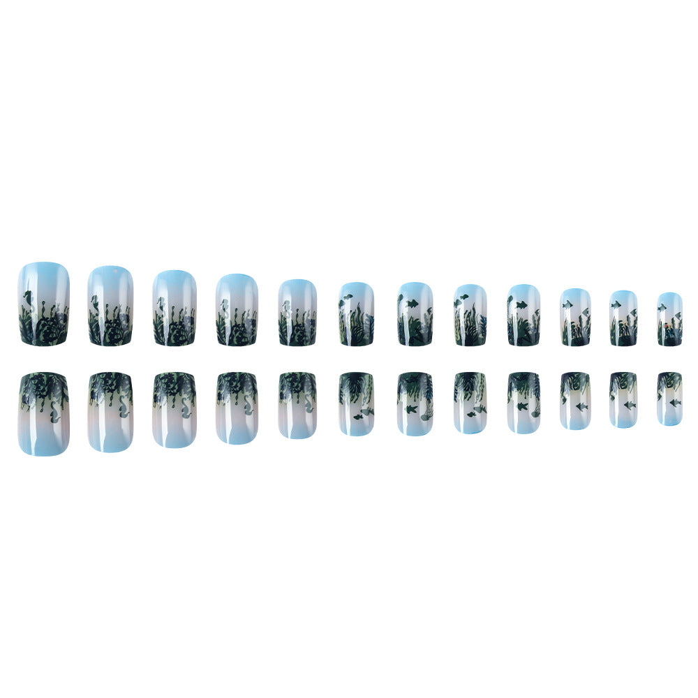 Ocean-Inspired Art Press-On Nails Bowlift