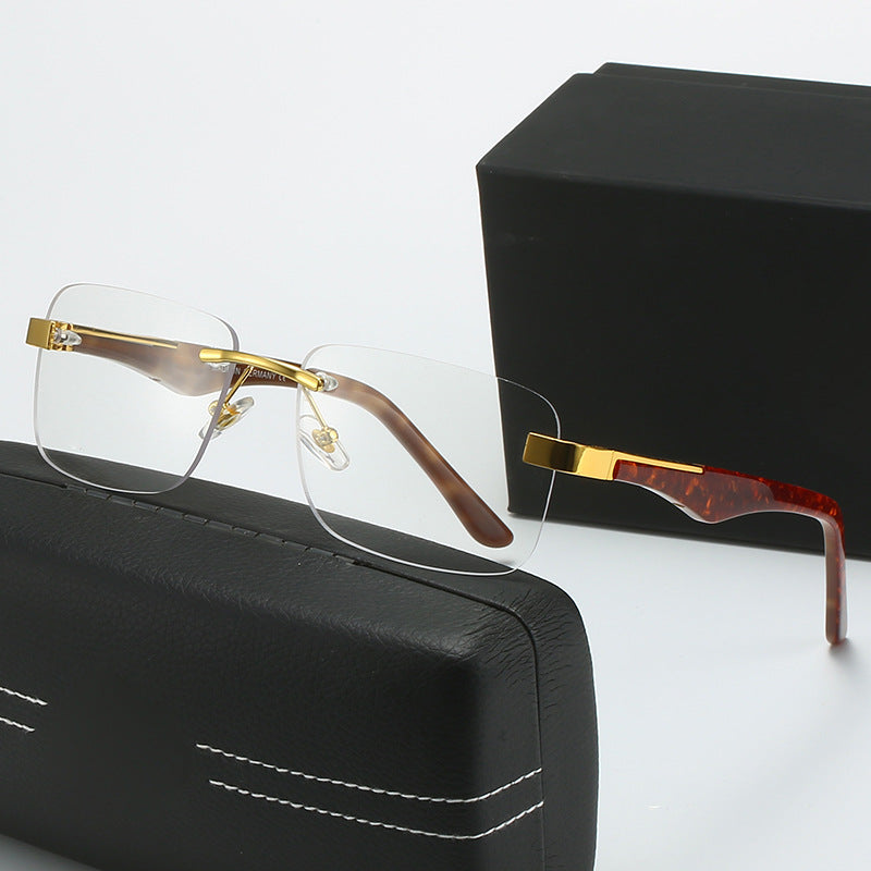 Women’s fashionable half-frame glasses with elegant metal and plastic mix Bowlift