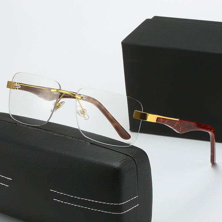 Women’s fashionable half-frame glasses with elegant metal and plastic mix Bowlift