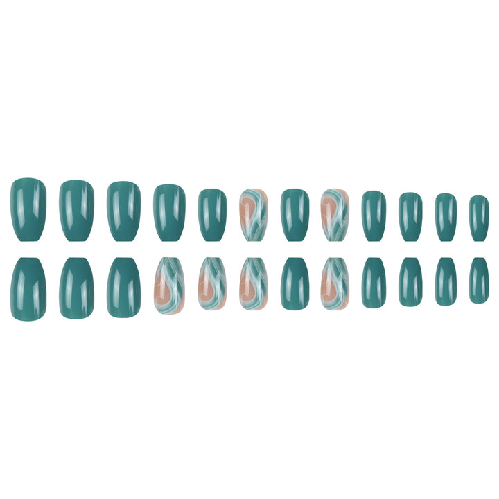 Artistic Stiletto Press-On Nail Set with Abstract Design Bowlift