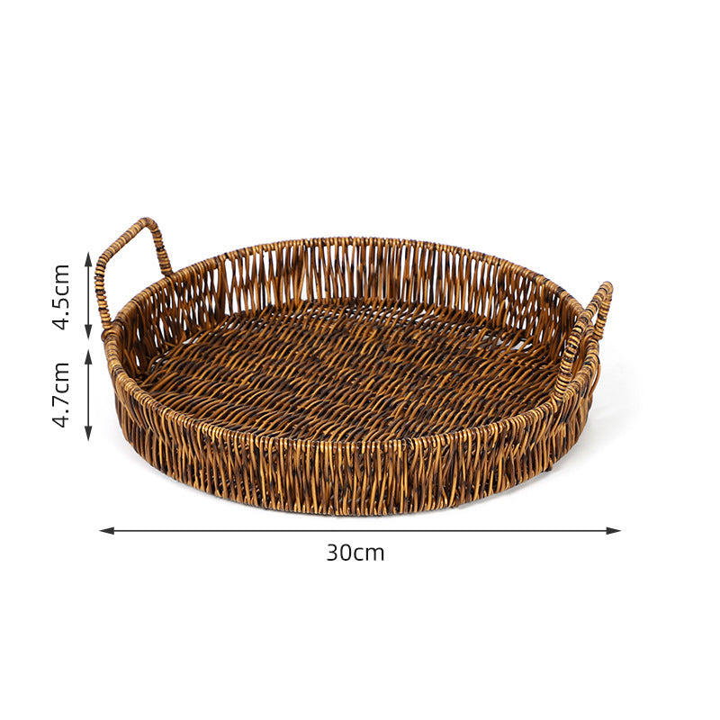 Round Woven Serving Tray Bowlift