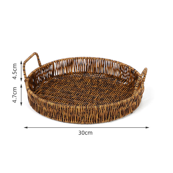 Round Woven Serving Tray Bowlift