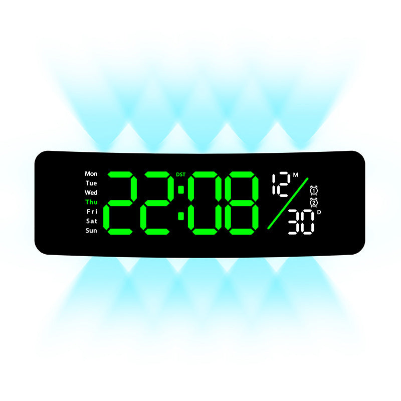 Digital display alarm clock with weekday display and temperature Bowlift