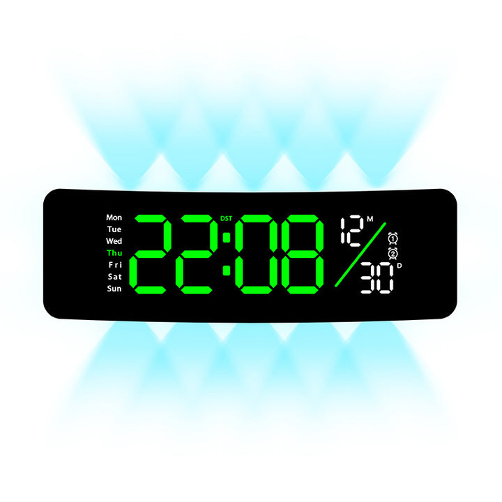 Digital display alarm clock with weekday display and temperature Bowlift