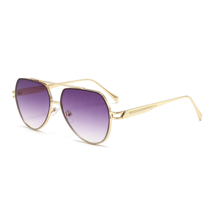 Women's designer sunglasses in a stylish, curved metal frame Bowlift