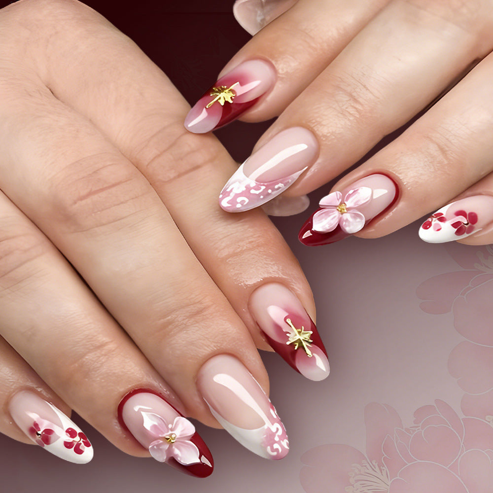 Artistic 3D Floral Sculpted Press-On Nails Bowlift