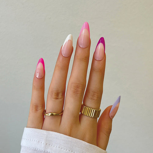 Artful Nail Tips with Creative Gradient Color Bowlift