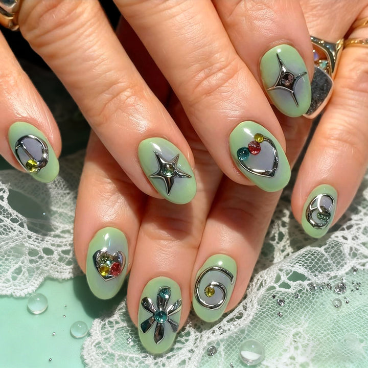 Artistic Embellished Nail Art Bowlift