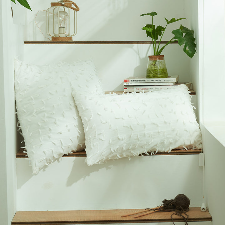 Textured Fringe Accent Pillow