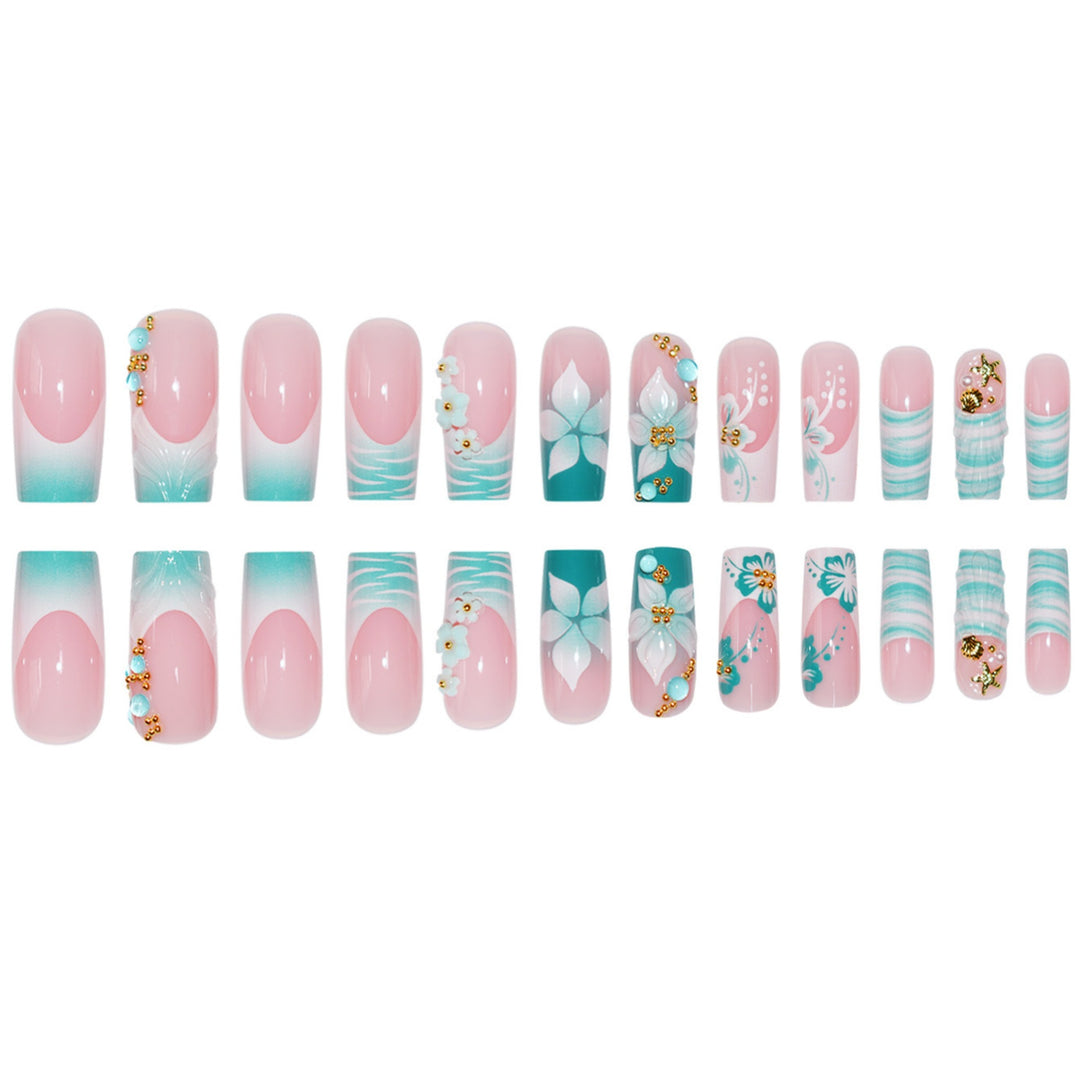 Decorative Floral Pattern Press-On Nails Bowlift