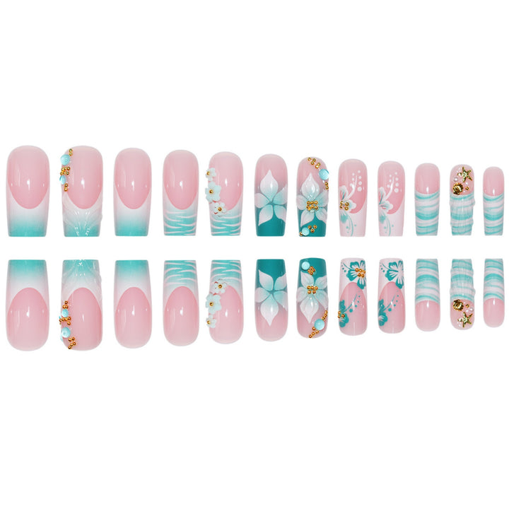 Decorative Floral Pattern Press-On Nails Bowlift