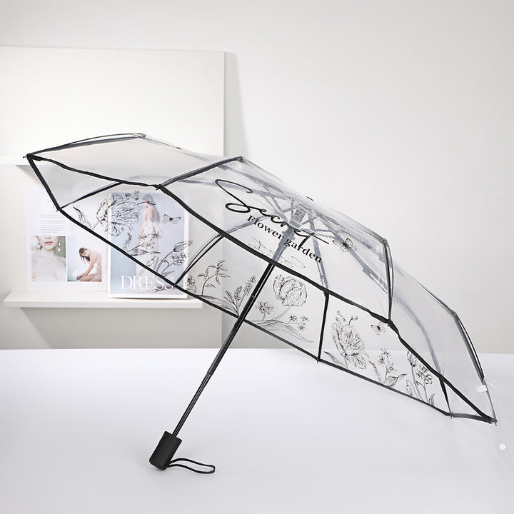 Ladies elegant transparent umbrella with romantic design Bowlift