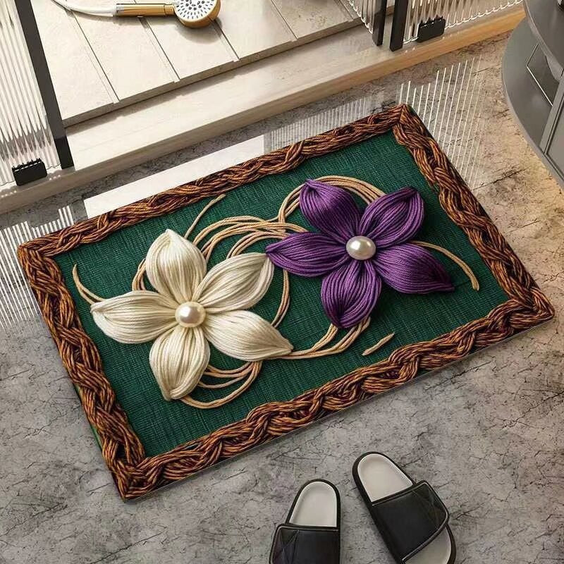 Floral-Inspired Decorative Area Mat