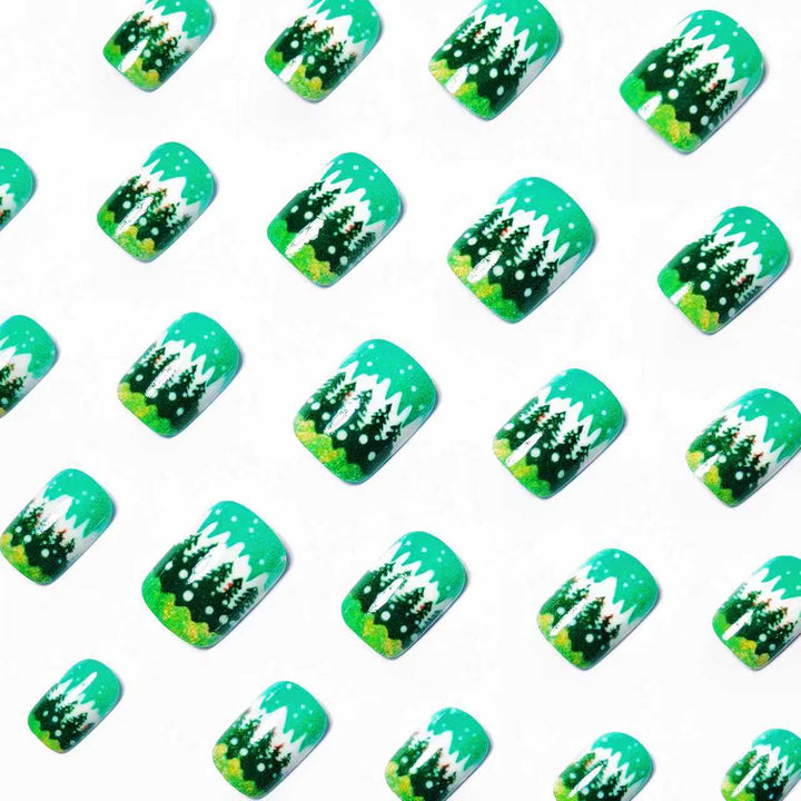 Festive Winter Forest Nail Art Bowlift
