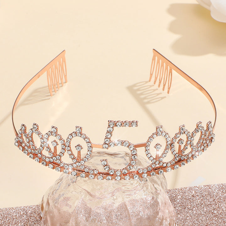 Women Glittering Tiaras with Festive Birthday Banner Bowlift