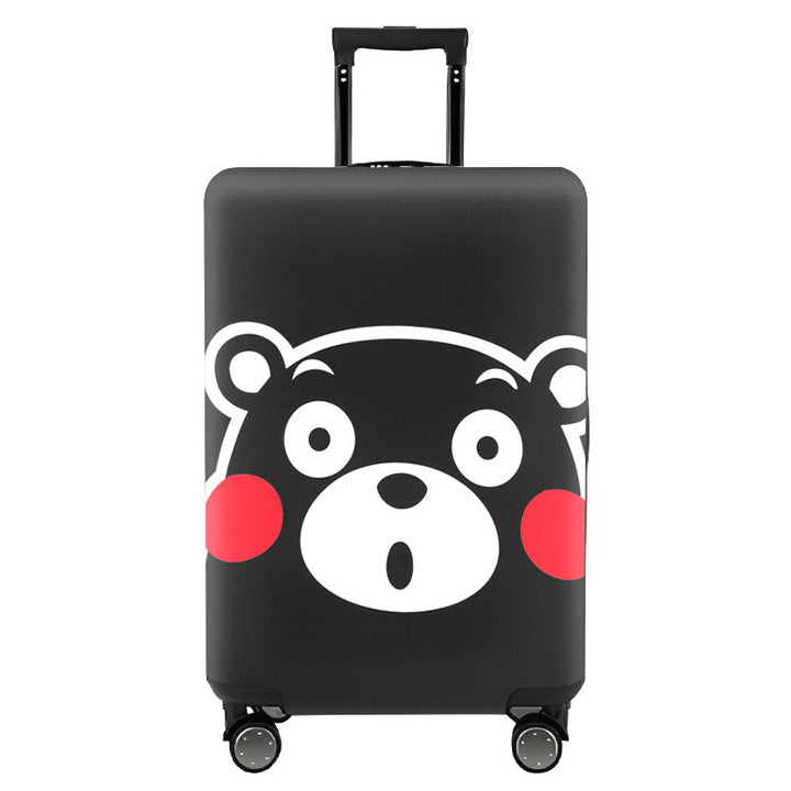 Unisex nan elastic motif suitcase cover made of stretchable polyester with handle and wheel openings Bowlift