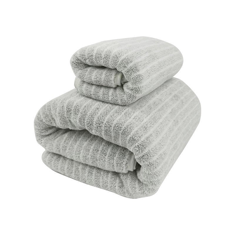 Terry Towel Set With Luxurious Striped Pattern Bowlift