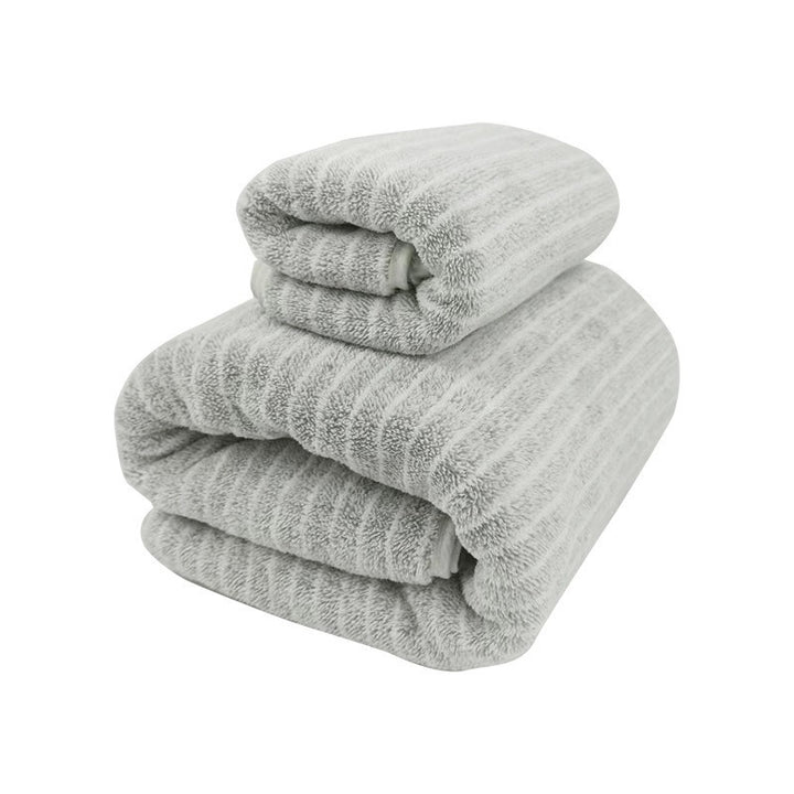 Terry Towel Set With Luxurious Striped Pattern Bowlift
