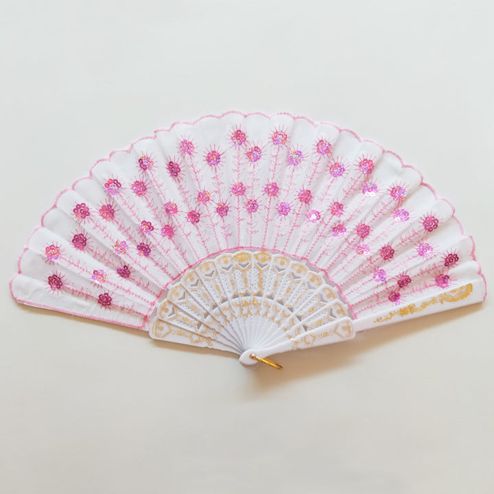 Ladies handcrafted fan with exquisite embroidery Bowlift