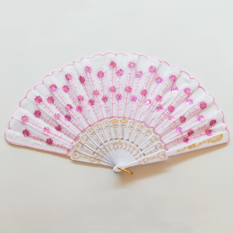 Women's high-quality lace fan with artistic floral motifs Bowlift