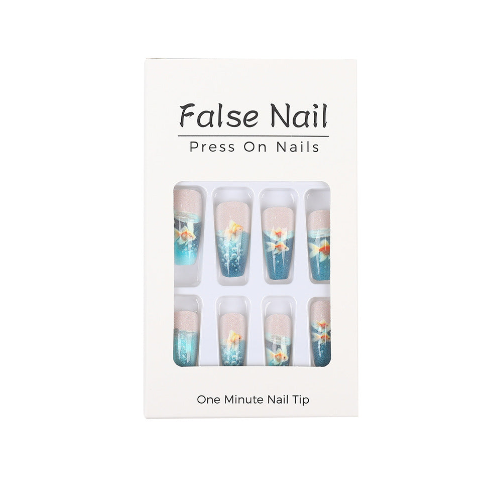 Creative artificial nails with underwater motif Bowlift