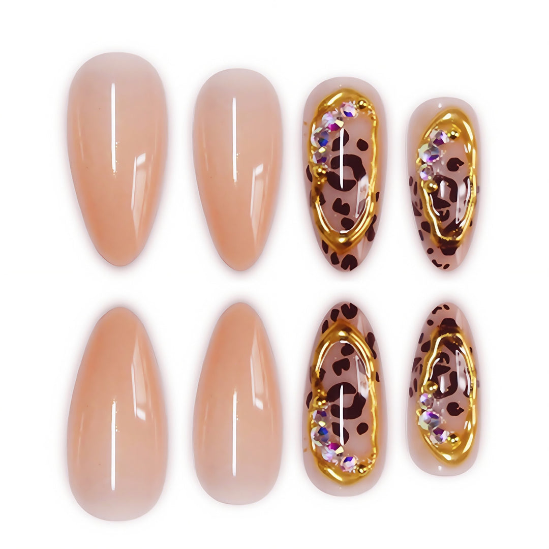 Stiletto Nail Art Extensions with Animal Print Design Bowlift