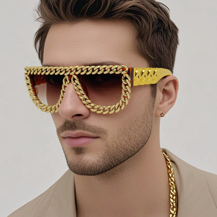 Women's sunglasses with eye-catching chain frame Bowlift