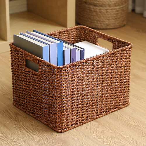 Handwoven Storage Basket with Built-in Handles Bowlift