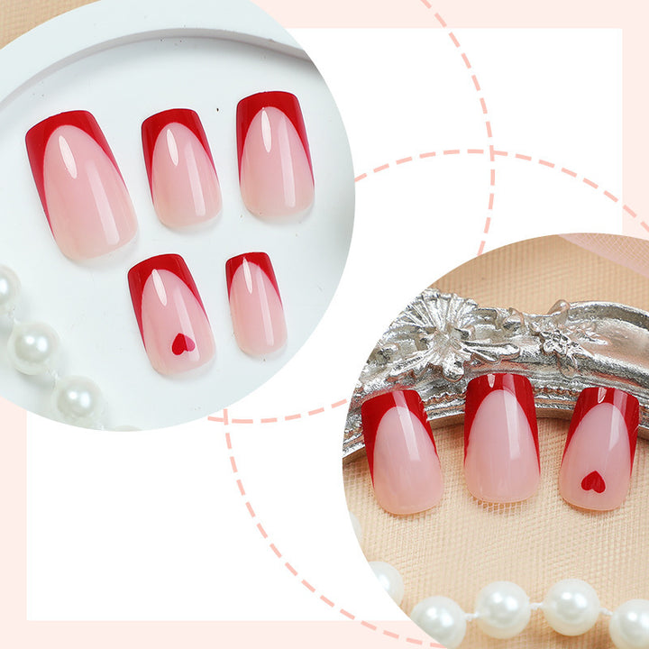 Elegant Heart Design Press-On Nails Bowlift