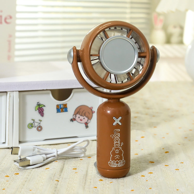 Women's Portable Hand Fan with Cute Animal Design Bowlift