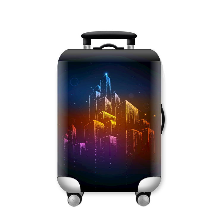 Unisex Hard Shell Travel Suitcase with Urban Skyline Design Bowlift