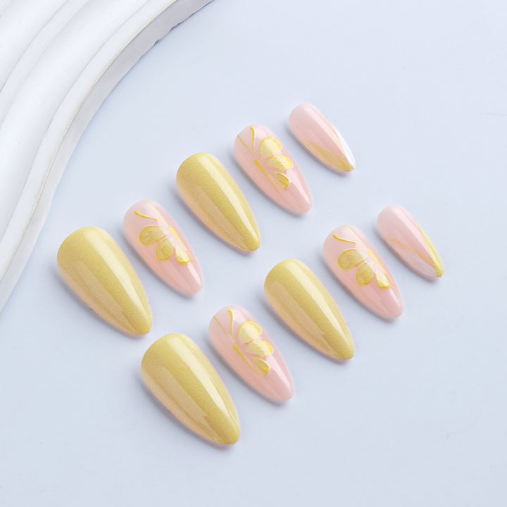 Artistic Floral Press-On Nails Bowlift 1787542747