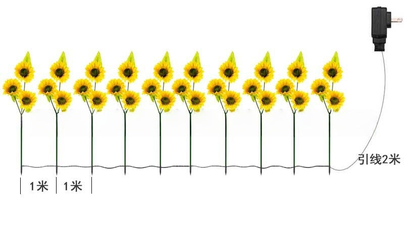 Solar-Powered Outdoor Garden Stake Lights With Realistic Sunflower Blooms And Waterproof Solar Controller Bowlift