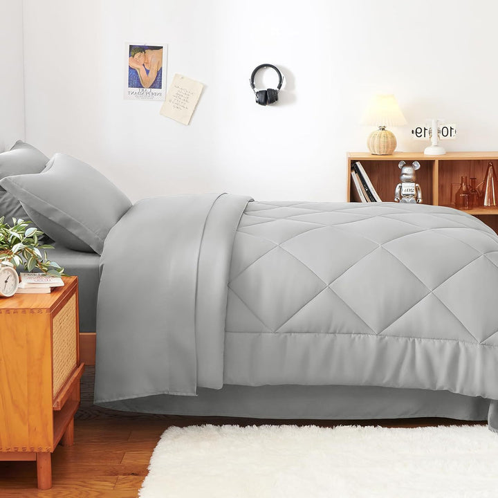 Luxurious Diamond Quilted Comforter Set Bowlift