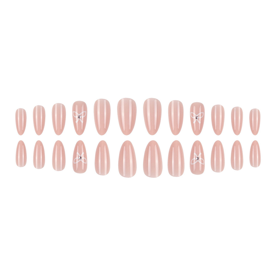 Decorative Bow-Embellished Stiletto Press-On Nails Bowlift