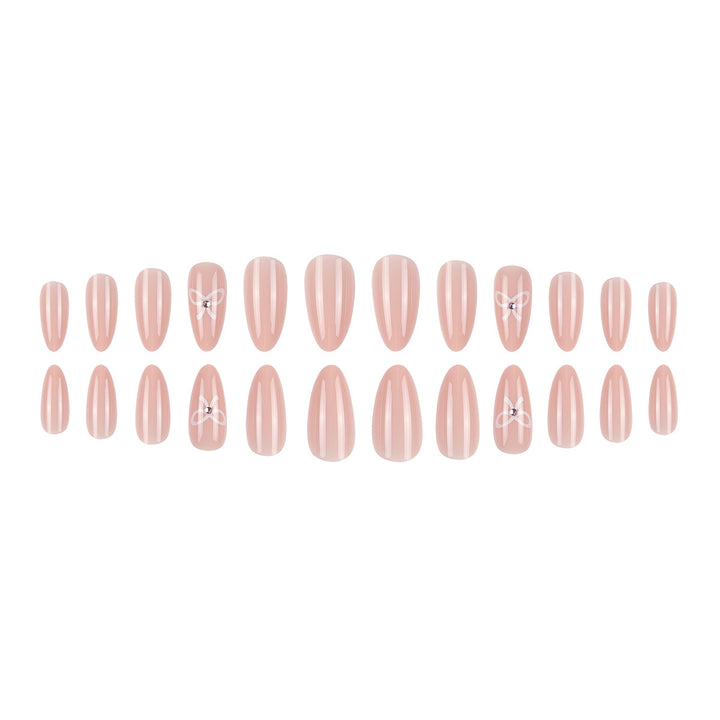 Decorative Bow-Embellished Stiletto Press-On Nails Bowlift