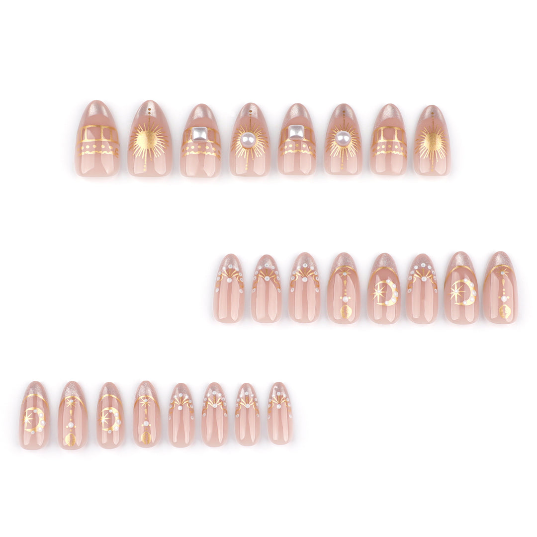 Glamorous nail art with fine gold accents Bowlift