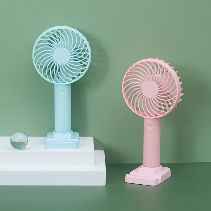 Unisex battery-operated portable fan with USB charging port and foldable stand Bowlift