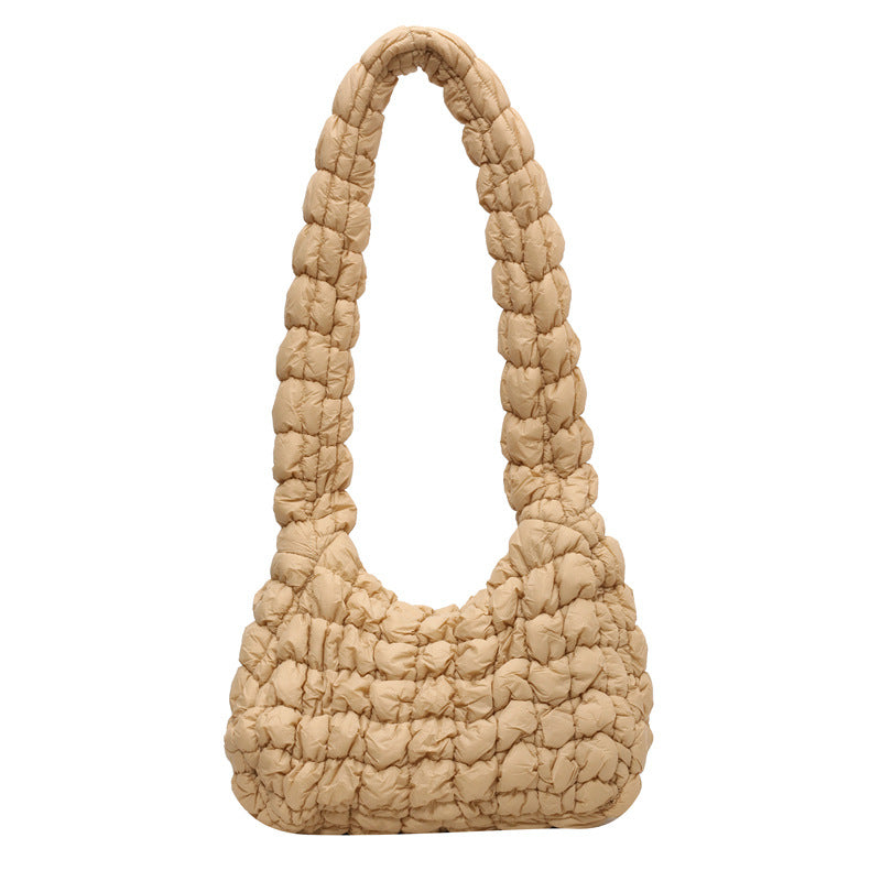Textured Quilted Shoulder Bag Bowlift