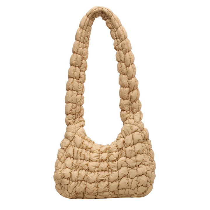 Textured Quilted Shoulder Bag Bowlift