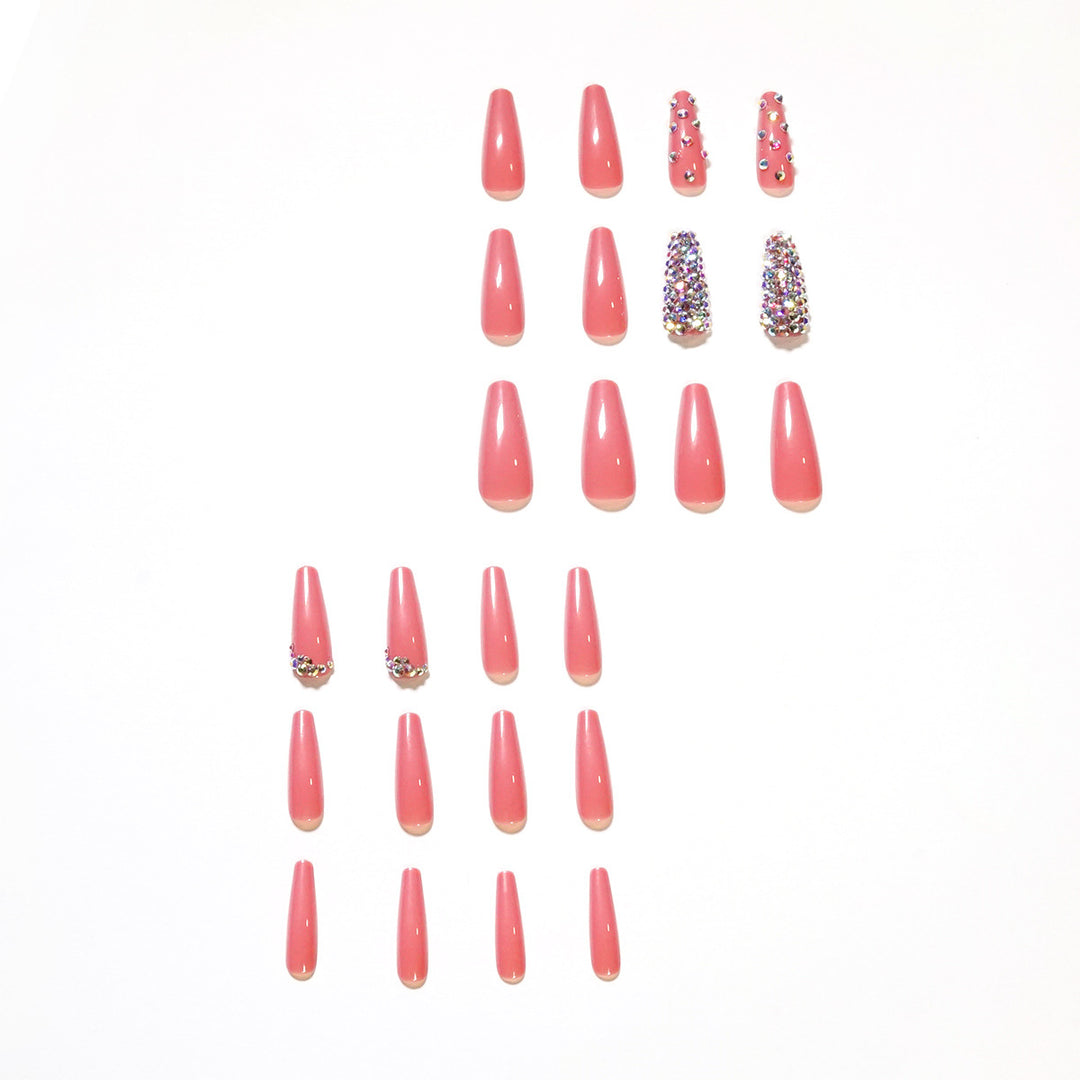 Artful Nail Extensions with Decorative Rhinestone Embellishments Bowlift