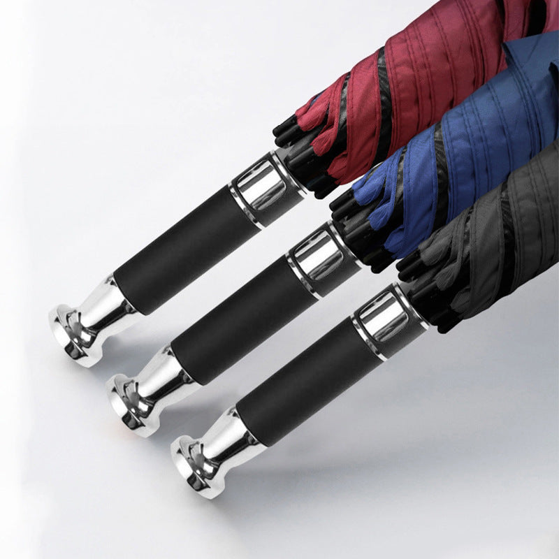 Women’s Folding Umbrella with Double-Layer Weather Protection and Ergonomic Handle Bowlift