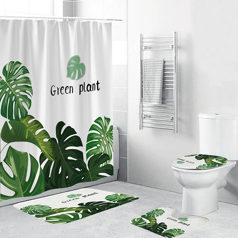 Tropical Plant Bathroom Set Bowlift