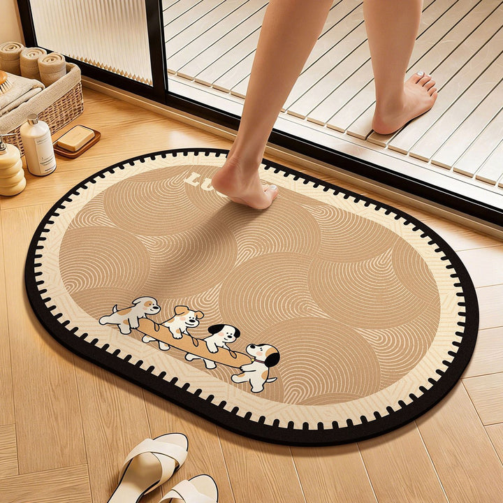 Playful Pet-Themed Bathroom Mat