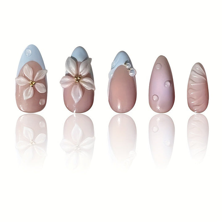Artistic Floral Nail Enhancements Bowlift