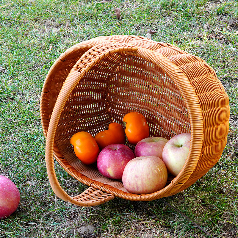 Handwoven Wicker Utility Basket Bowlift